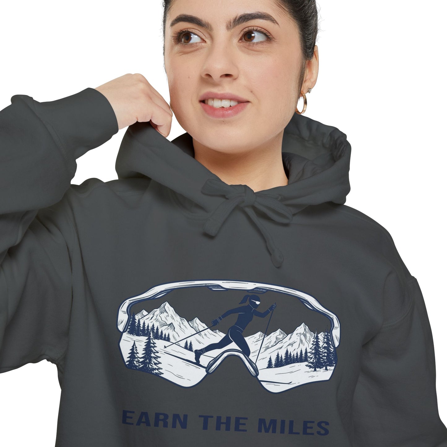 EARN THE MILES (snow) - Cross Country Ski Hoodie