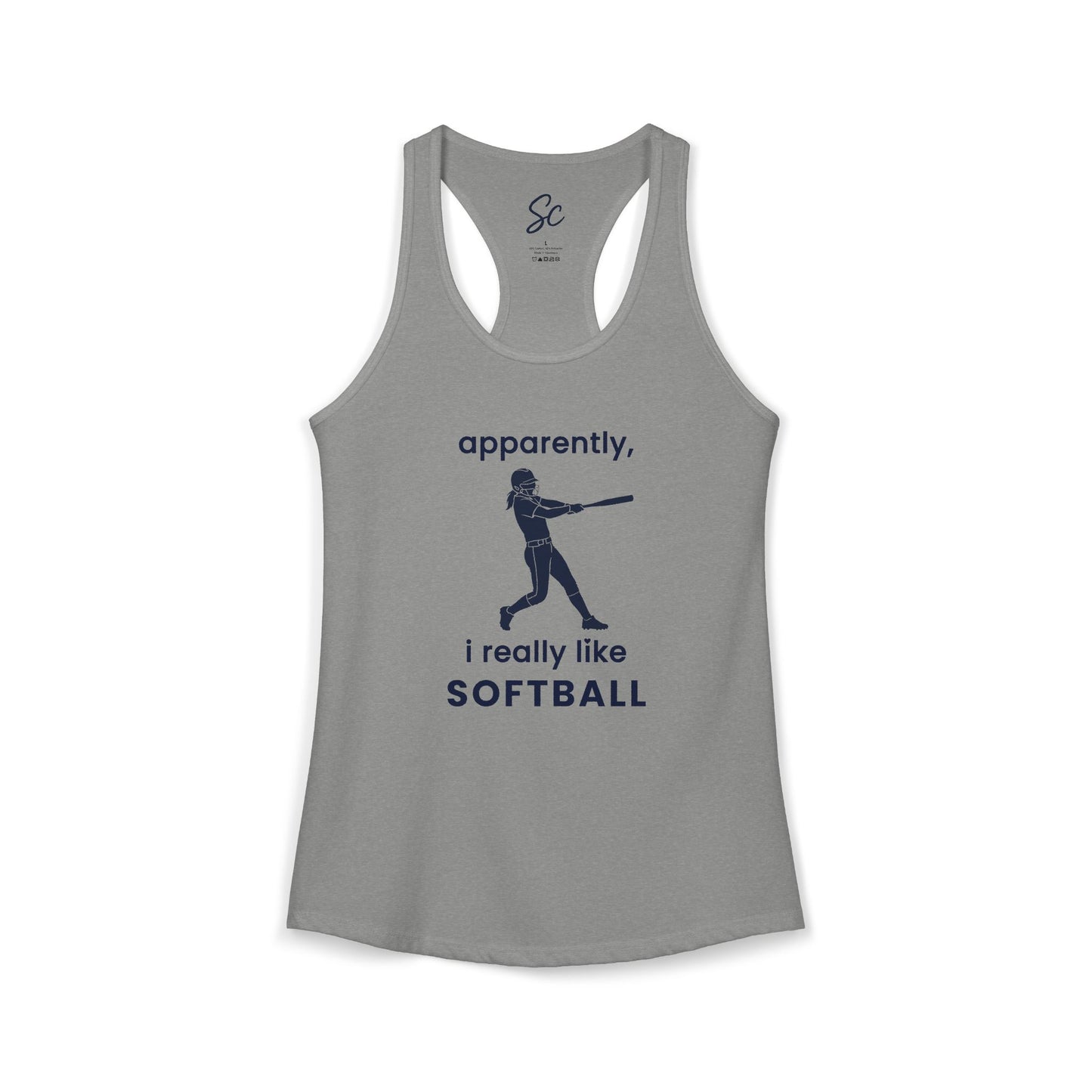 apparently, i really like softball - Softball Racer Back Tank