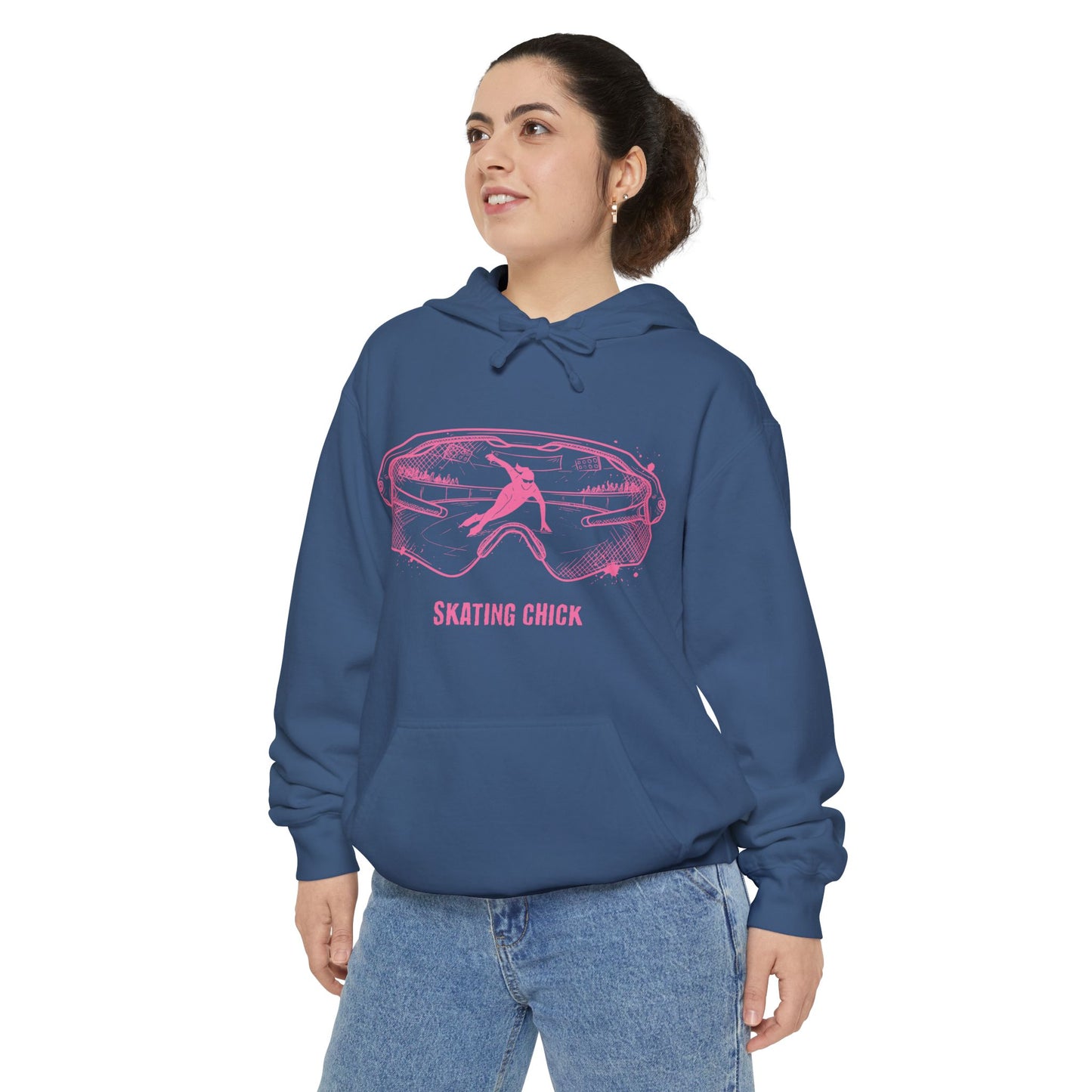 GLASSES SKATING CHICK - Speed Skater Hoodie