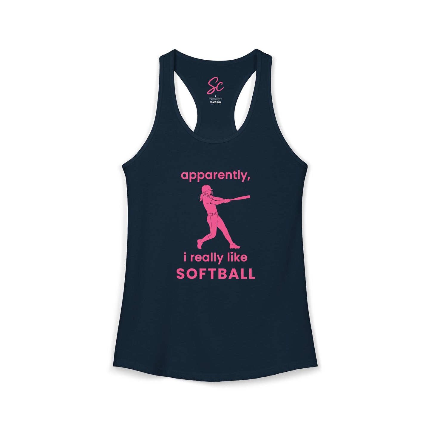 apparently, i really like softball - Softball Racer Back Tank