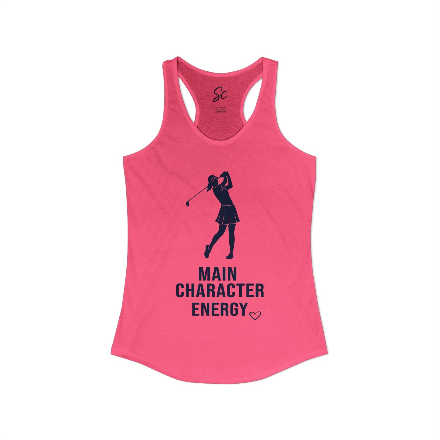 Main Character Energy - Golf Racer Back Tank