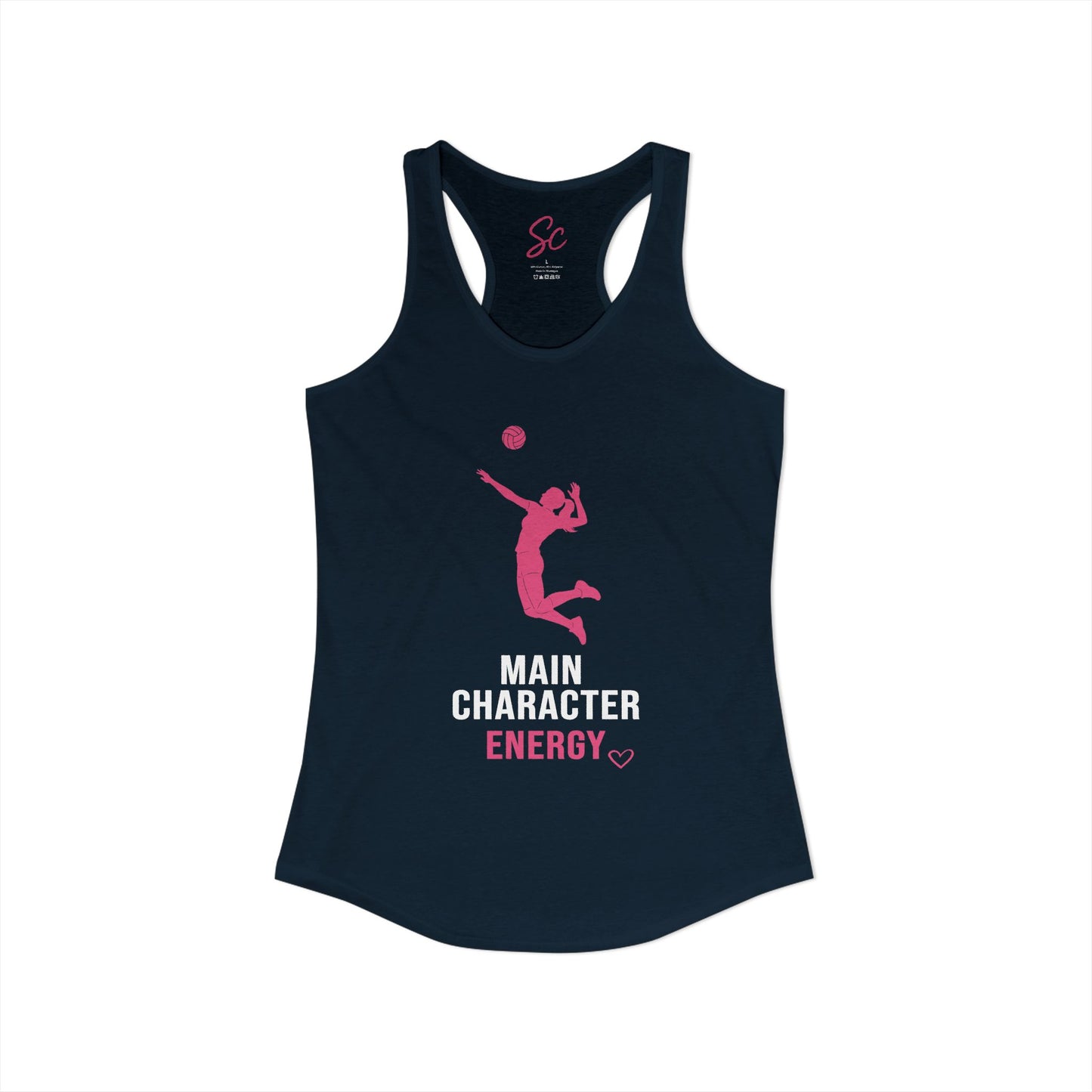 Main Character Energy - Volleyball Racer Back Tank