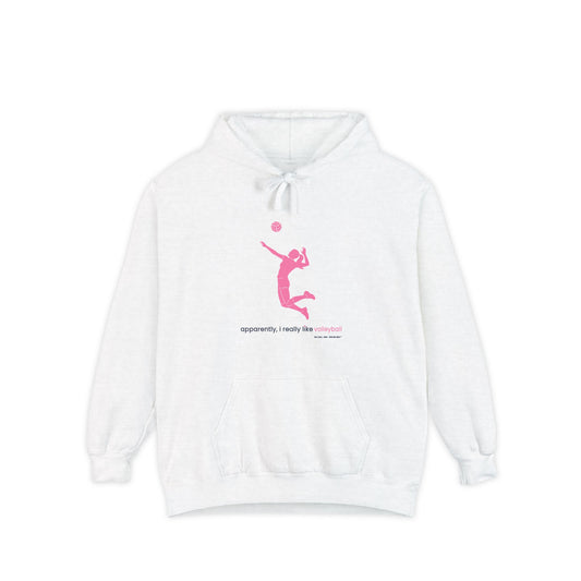 apparently i really like volleyball - Hoodie (pink)