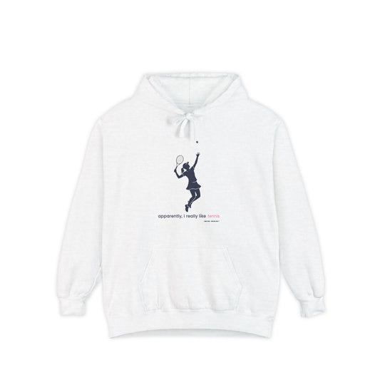 apparently i really like tennis - Hoodie (blue)