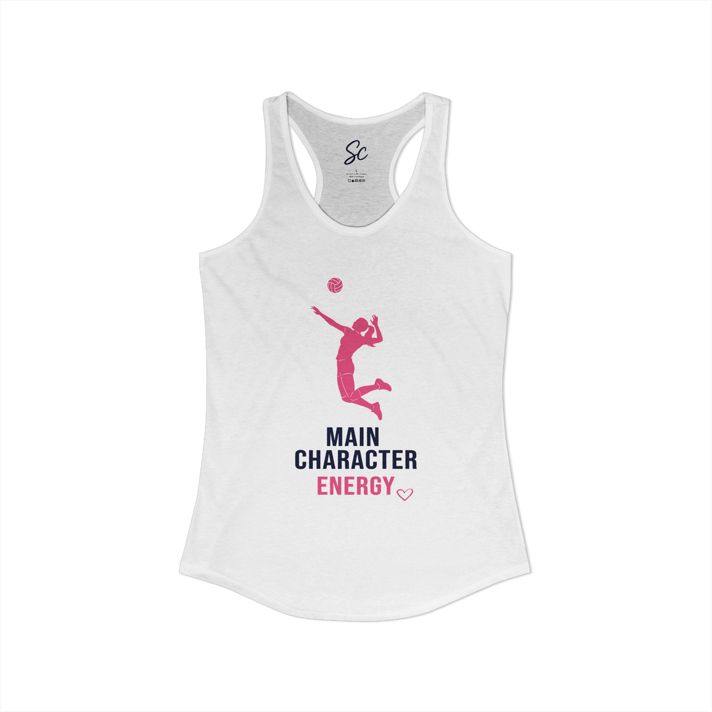 Main Character Energy - Volleyball Racer Back Tank