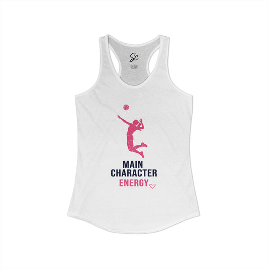 Main Character Energy - Volleyball Racer Back Tank