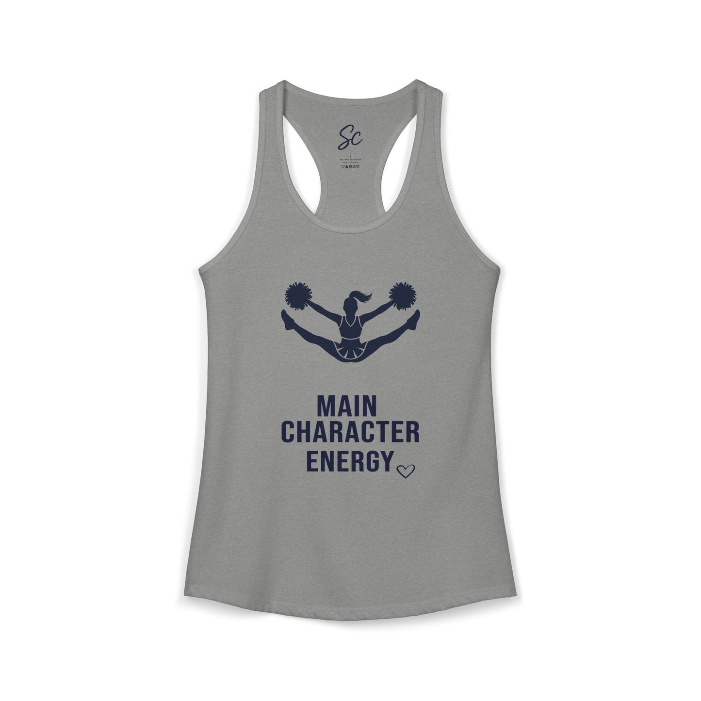 Main Character Energy - Cheer Racer Back Tank