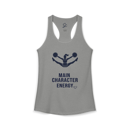 Main Character Energy - Cheer Racer Back Tank
