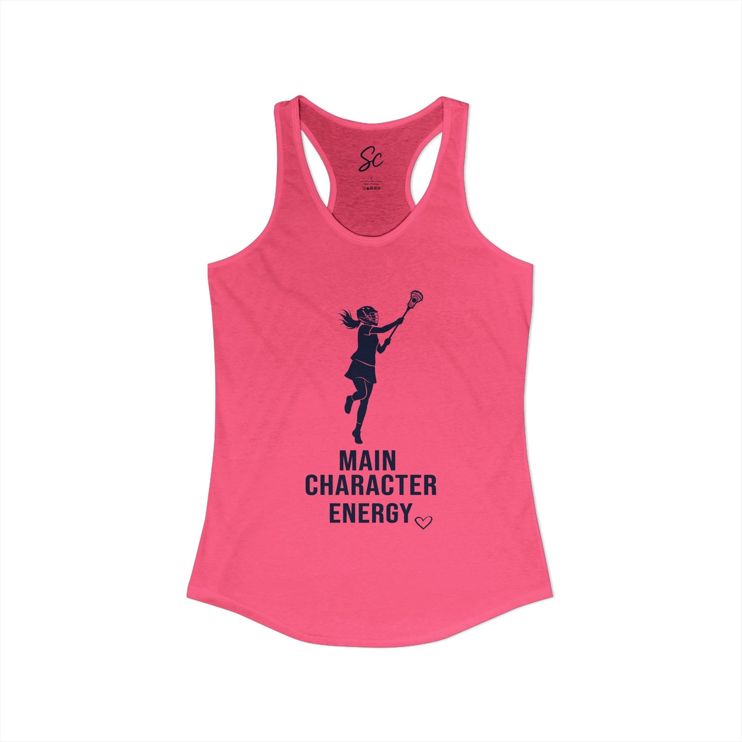 Main Character Energy - Lacrosse Racer Back Tank