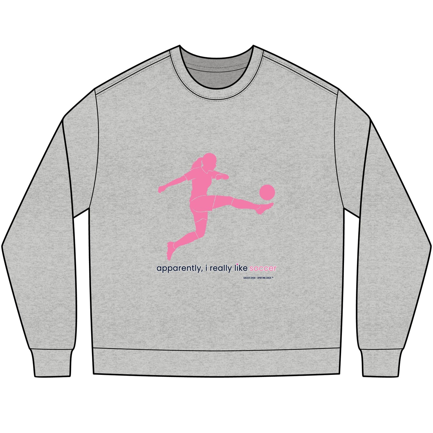 apparently, i really like soccer - long sleeve (pink)