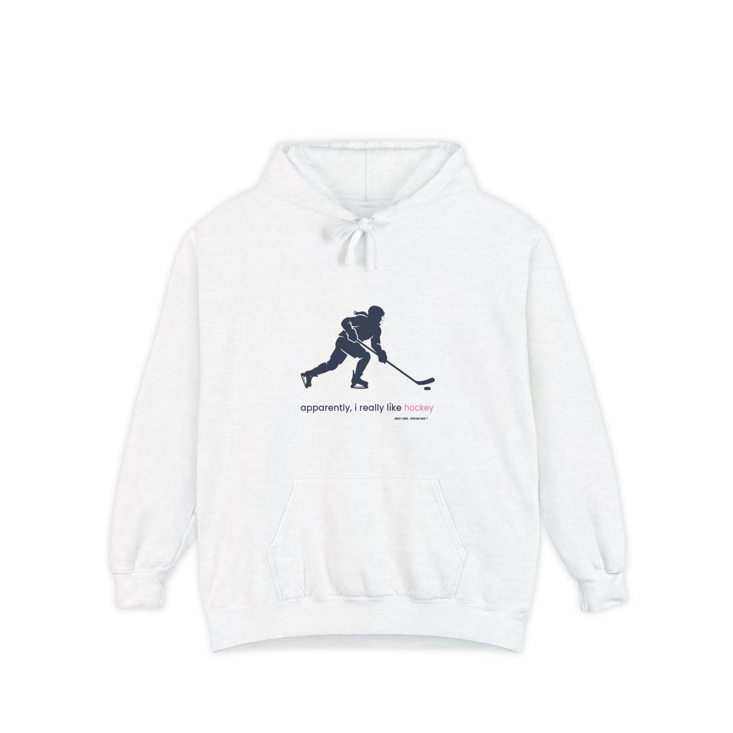 apparently i really like hockey - Hoodie (blue)