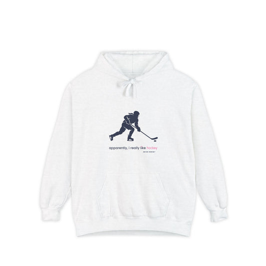 apparently i really like hockey - Hoodie (blue)