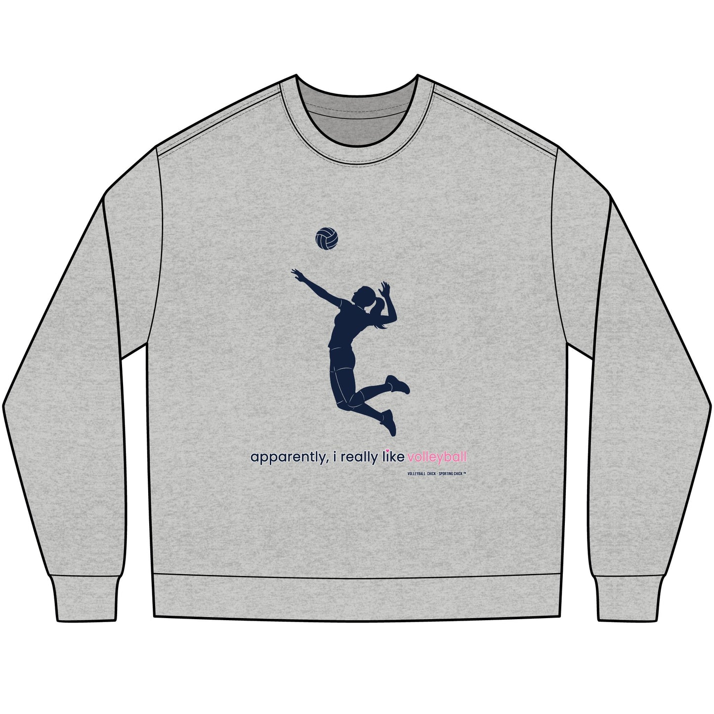 apparently, i really like volleyball - long sleeve (blue)