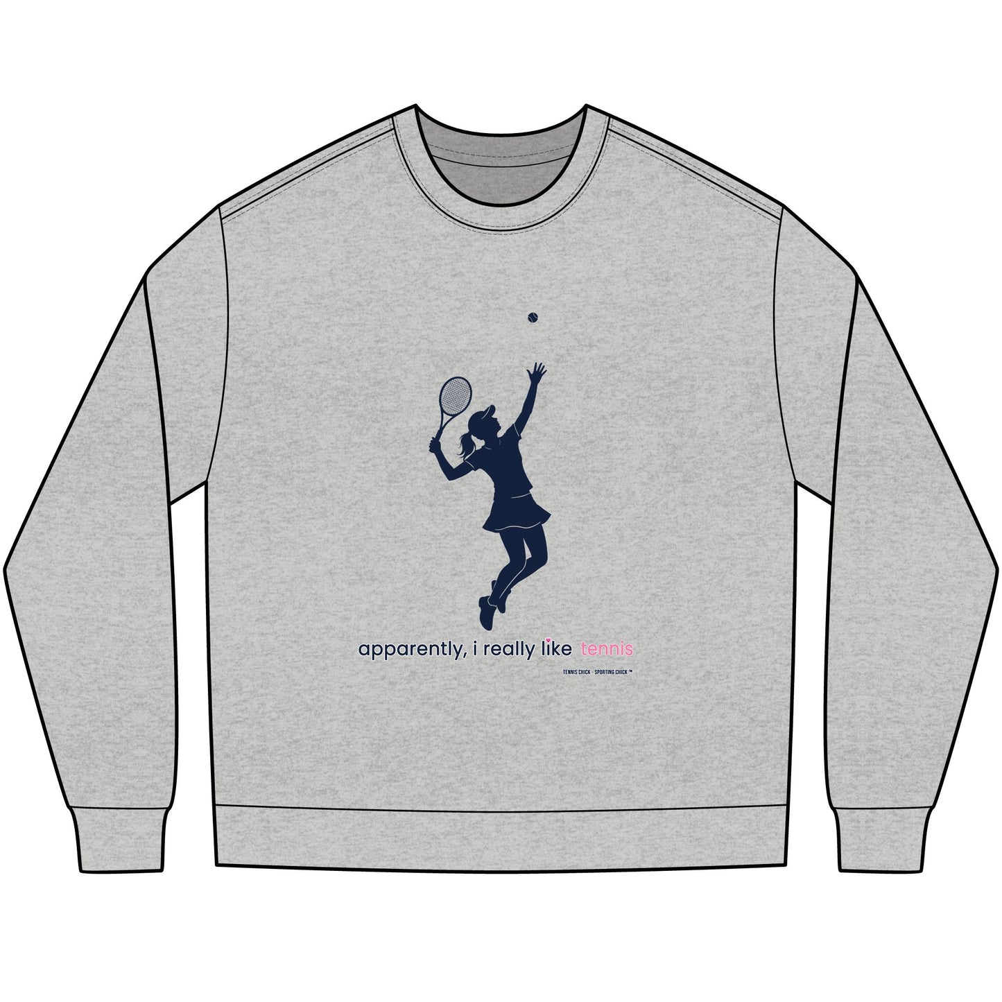 apparently, i really like tennis - long sleeve (blue)