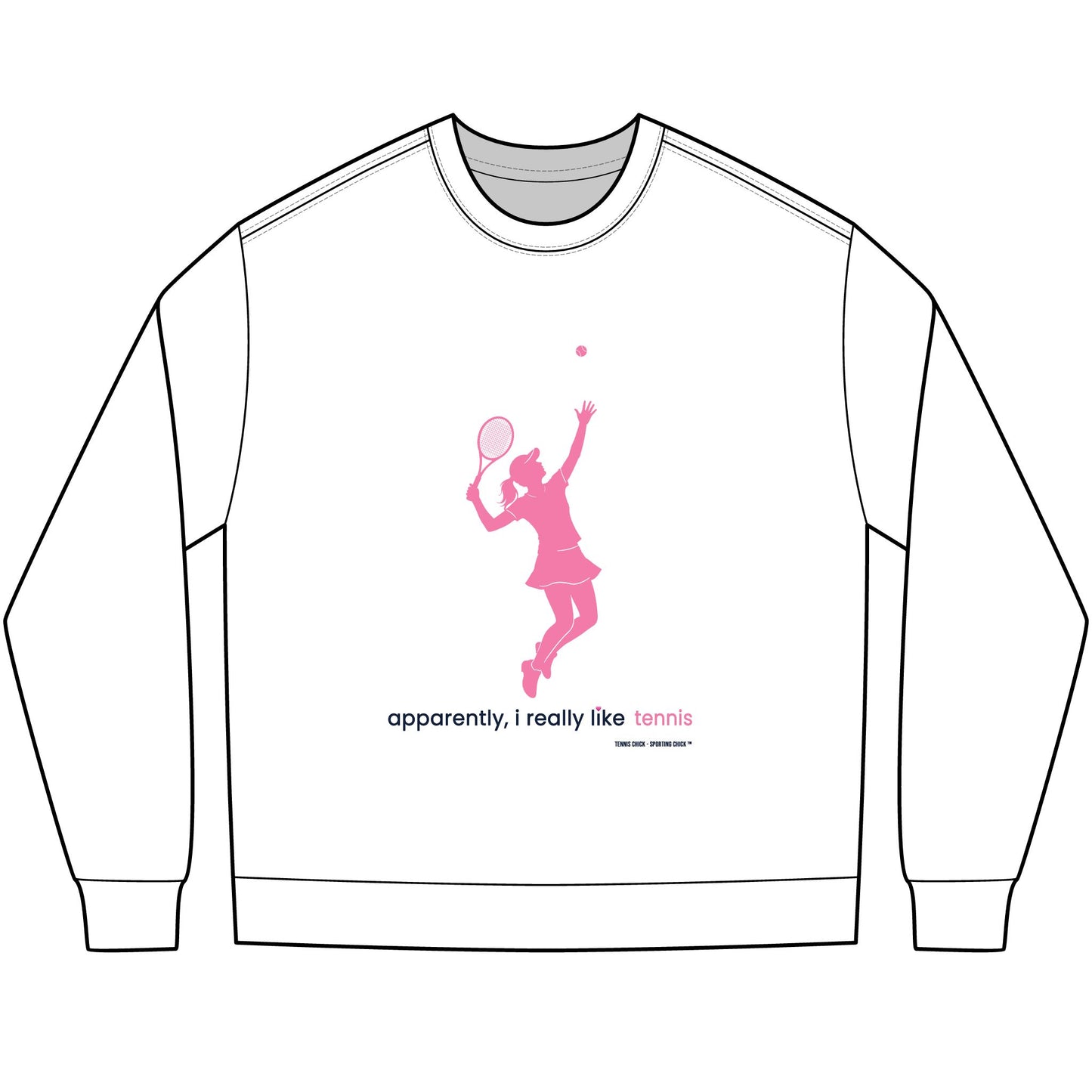 apparently, i really like tennis - long sleeve (pink)