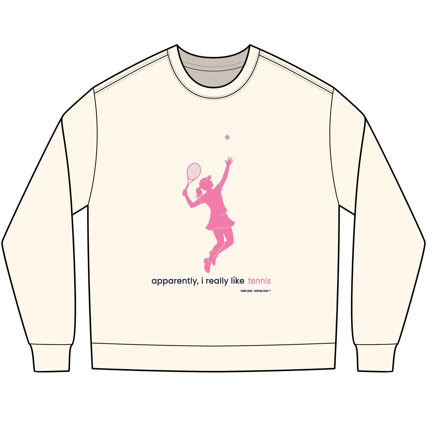 apparently, i really like tennis - long sleeve (pink)