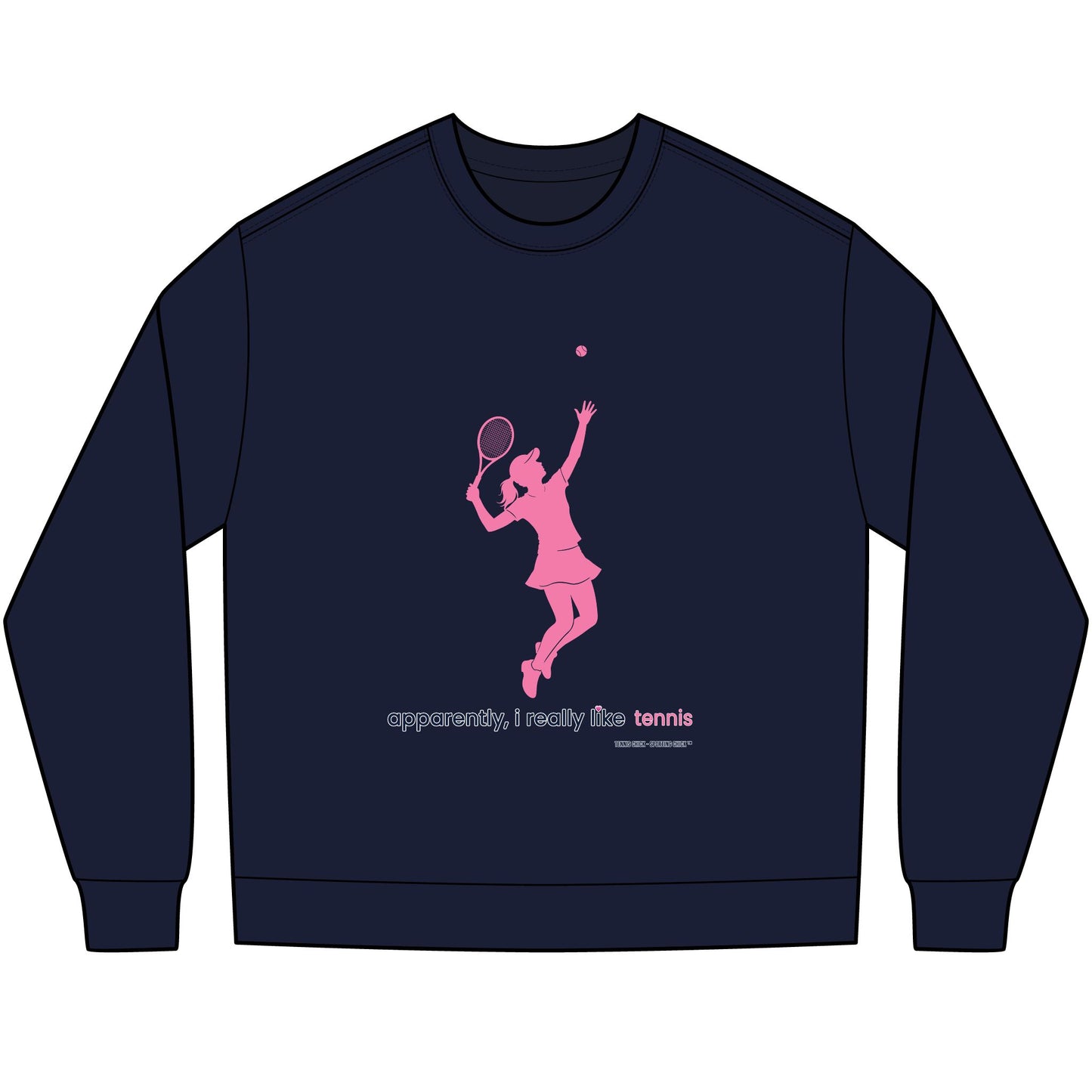 apparently, i really like tennis - long sleeve (pink)