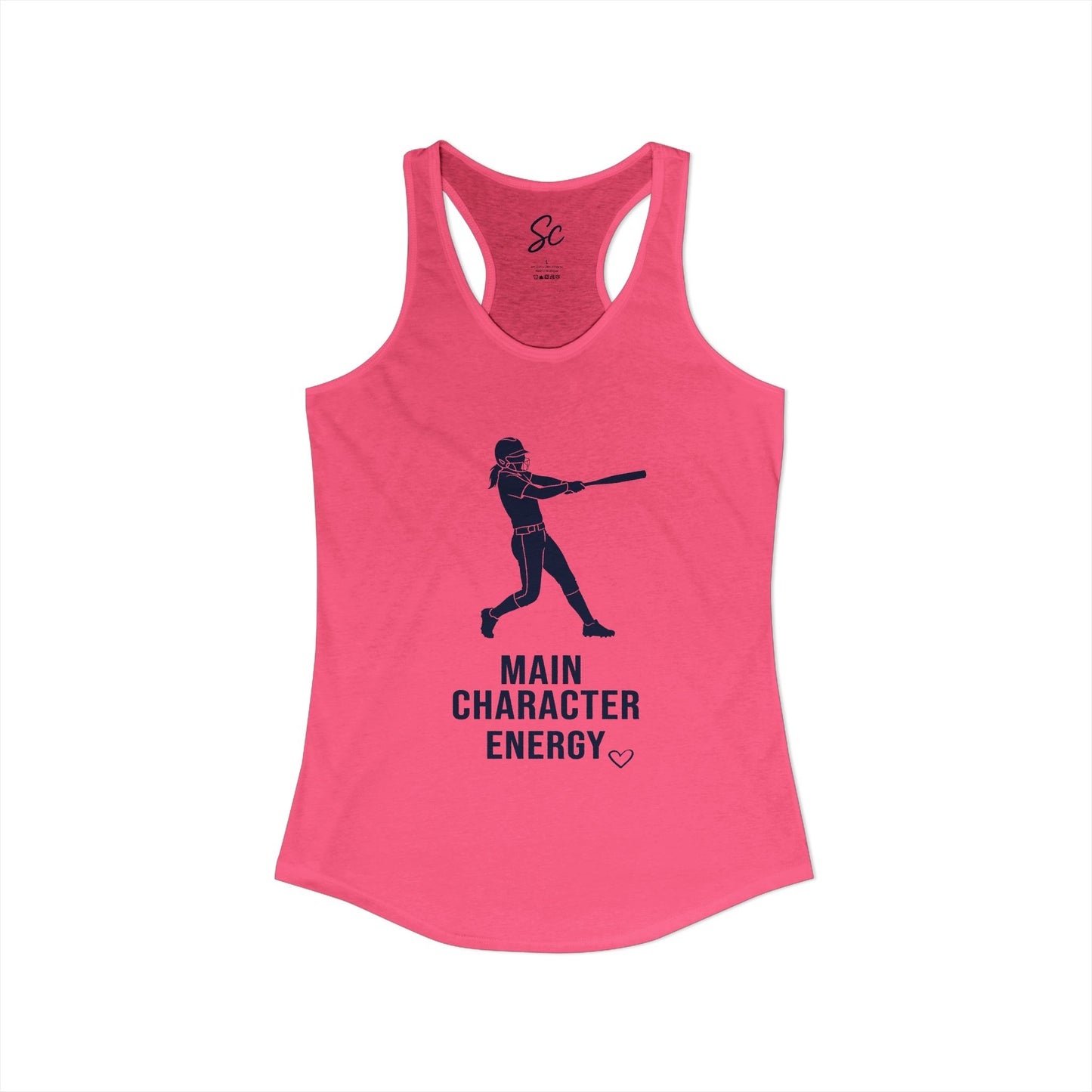 Main Character Energy - Softball Racer Back Tank