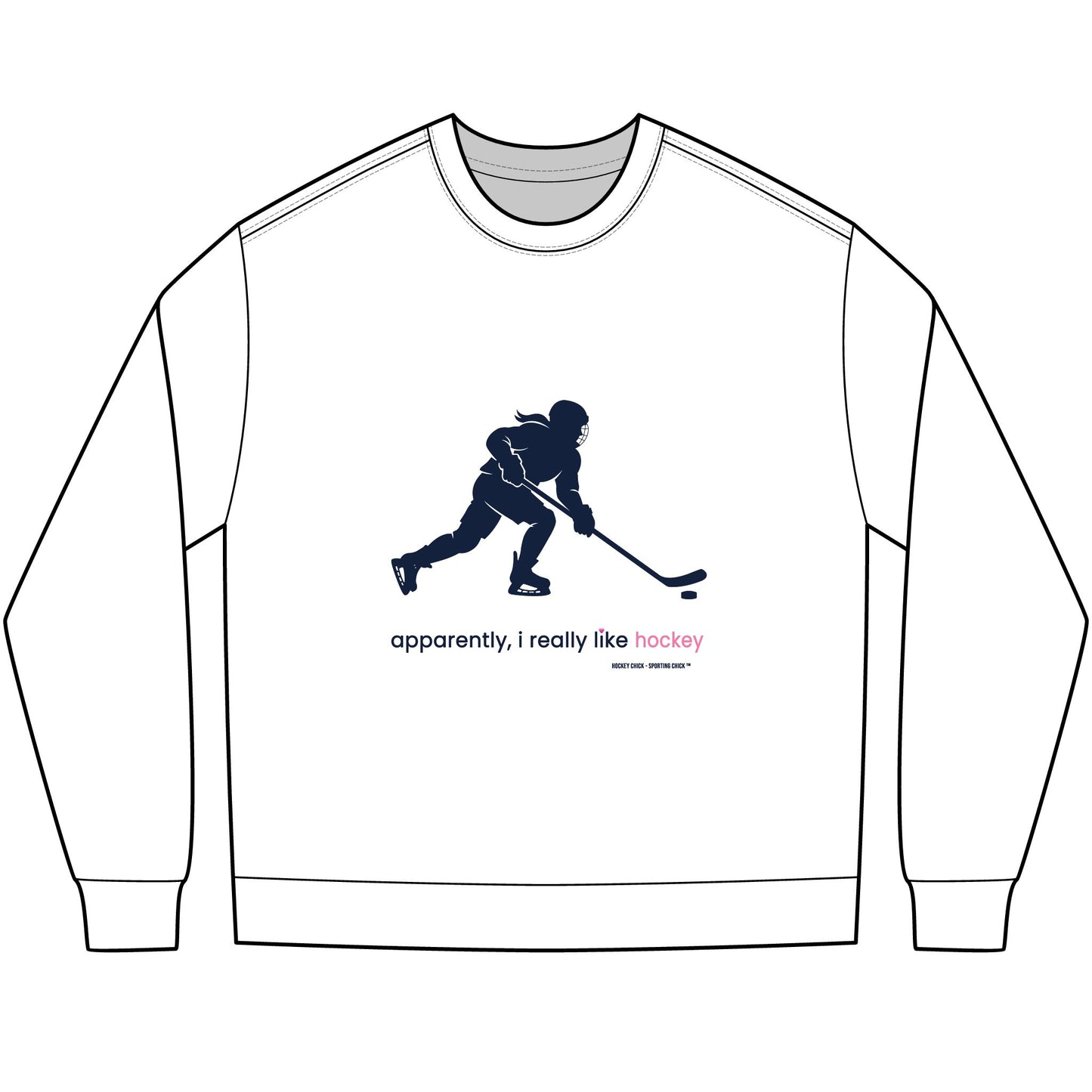 apparently, i really like hockey - long sleeve (blue)