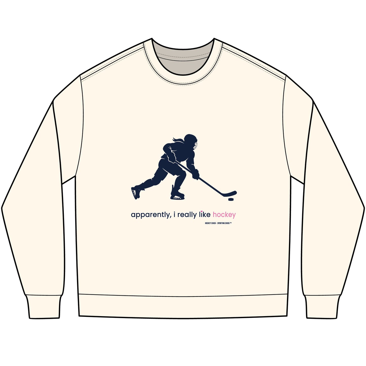 apparently, i really like hockey - long sleeve (blue)