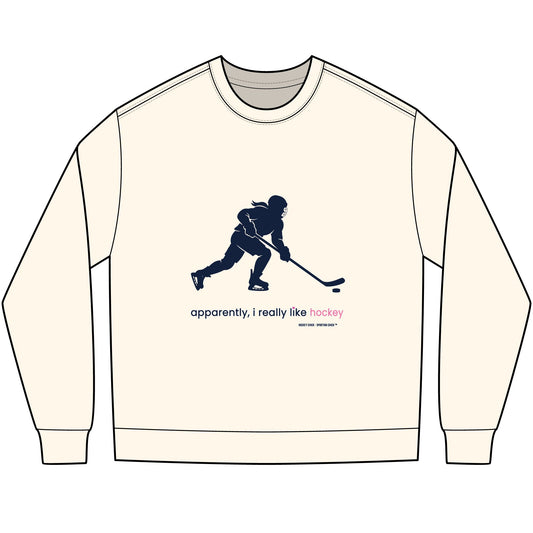 apparently, i really like hockey - long sleeve (blue)