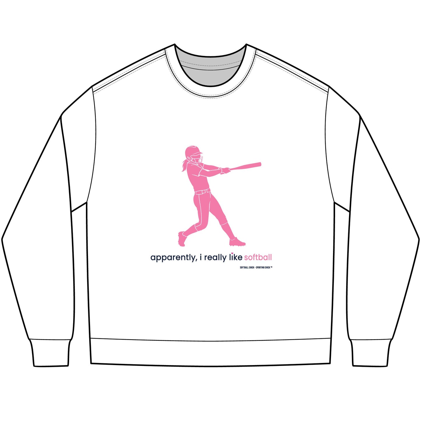 apparently, i really like softball - long sleeve (pink)