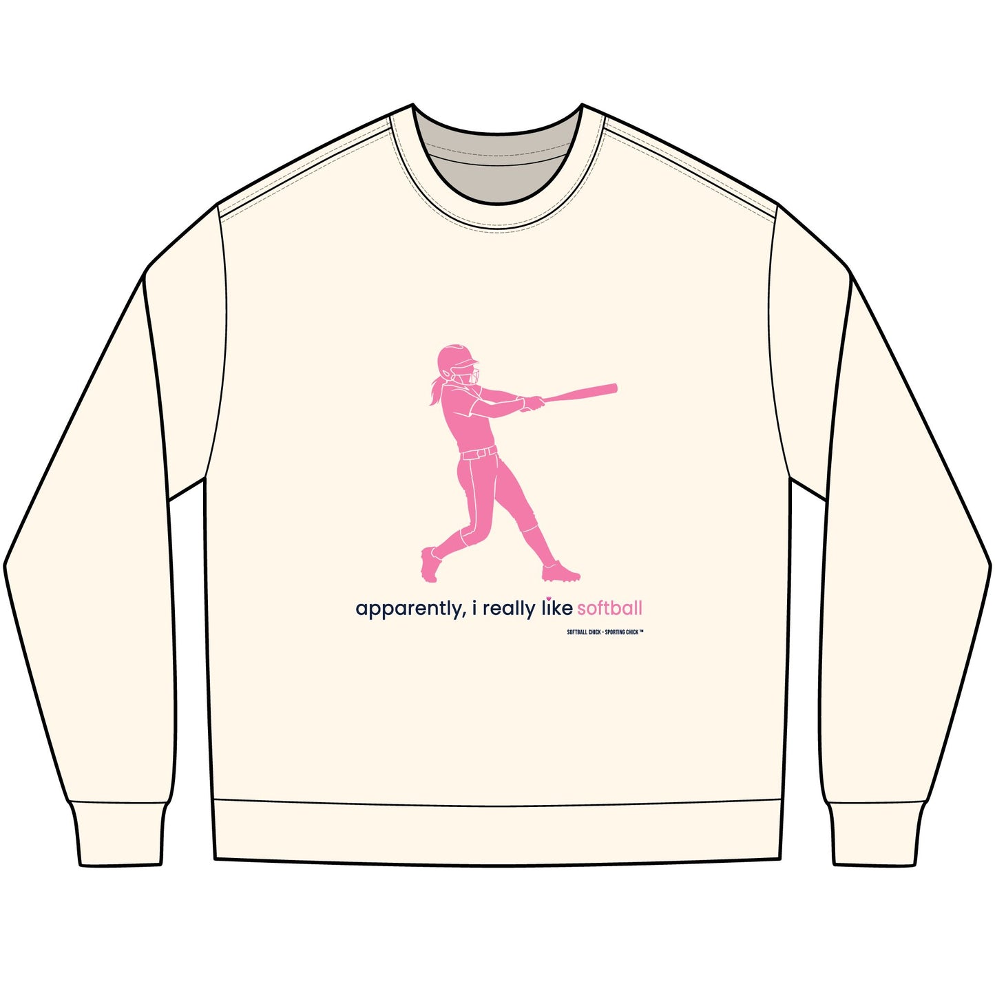 apparently, i really like softball - long sleeve (pink)