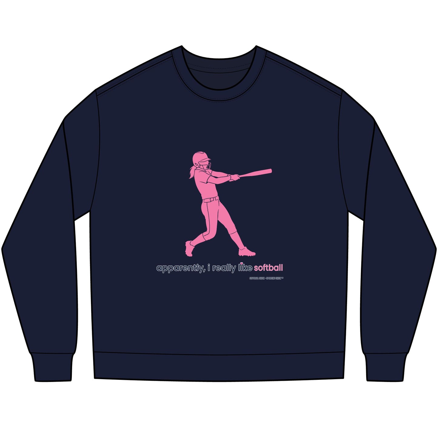 apparently, i really like softball - long sleeve (pink)
