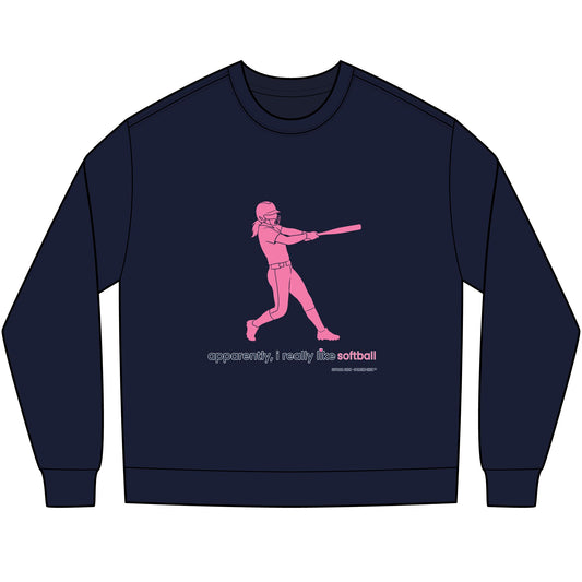 apparently, i really like softball - long sleeve (pink)
