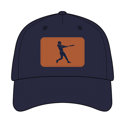 Softball Chick  Baseball Cap with Leather Patch