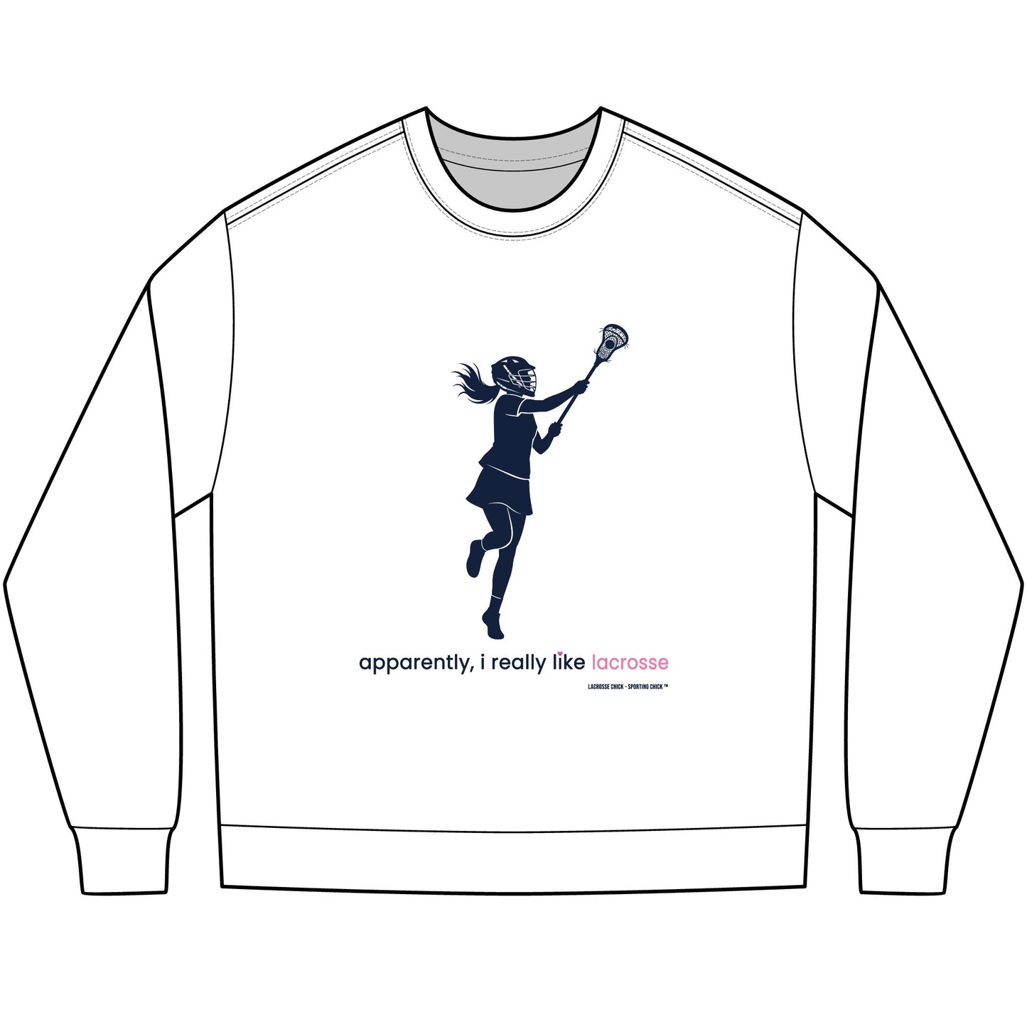 apparently, i really like lacrosse - long sleeve (blue)