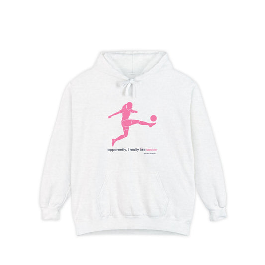 apparently i really like soccer - Hoodie (pink)