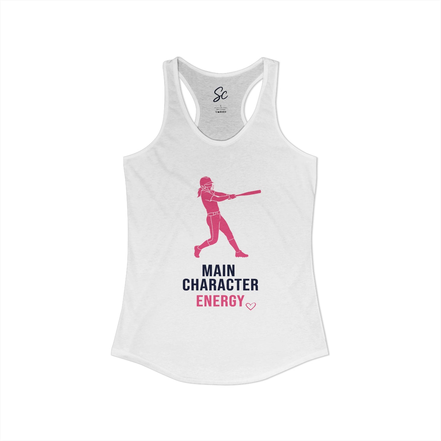Main Character Energy - Softball Racer Back Tank