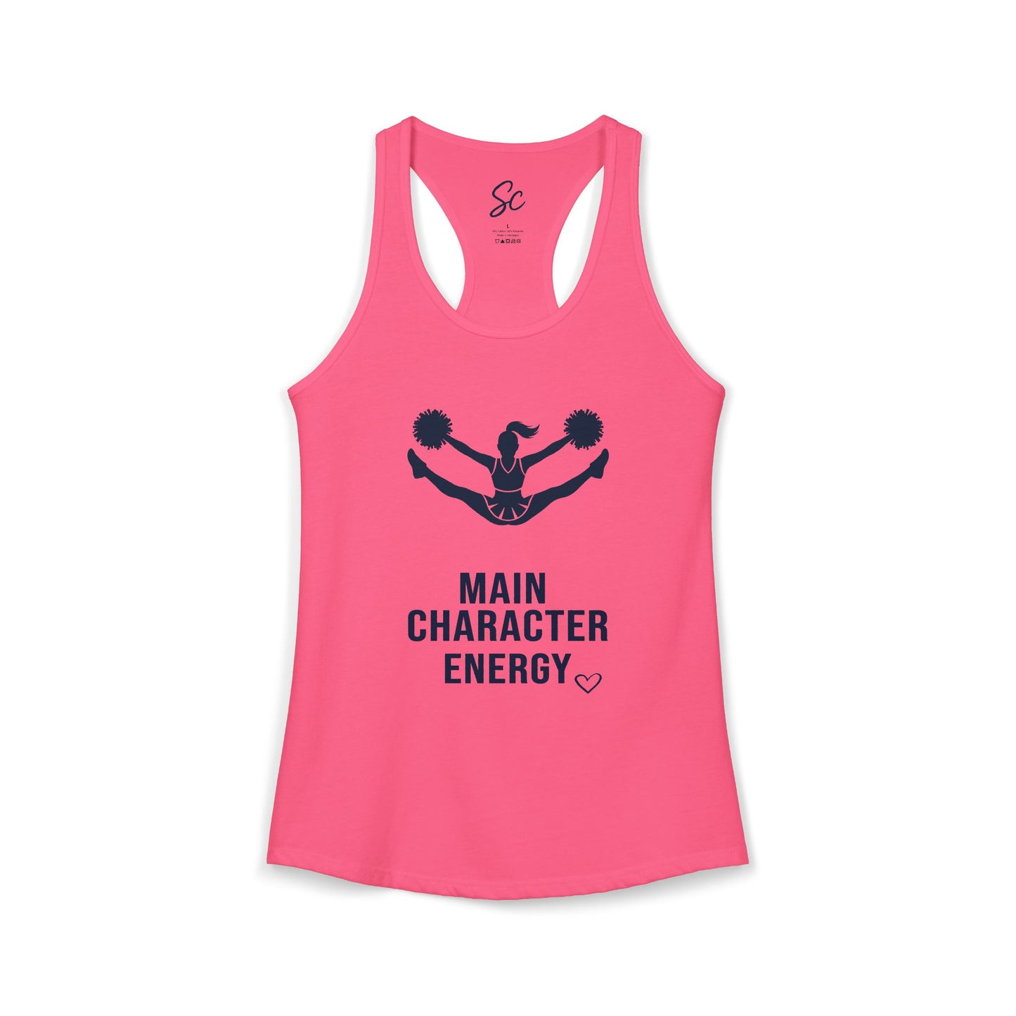 Main Character Energy - Cheer Racer Back Tank