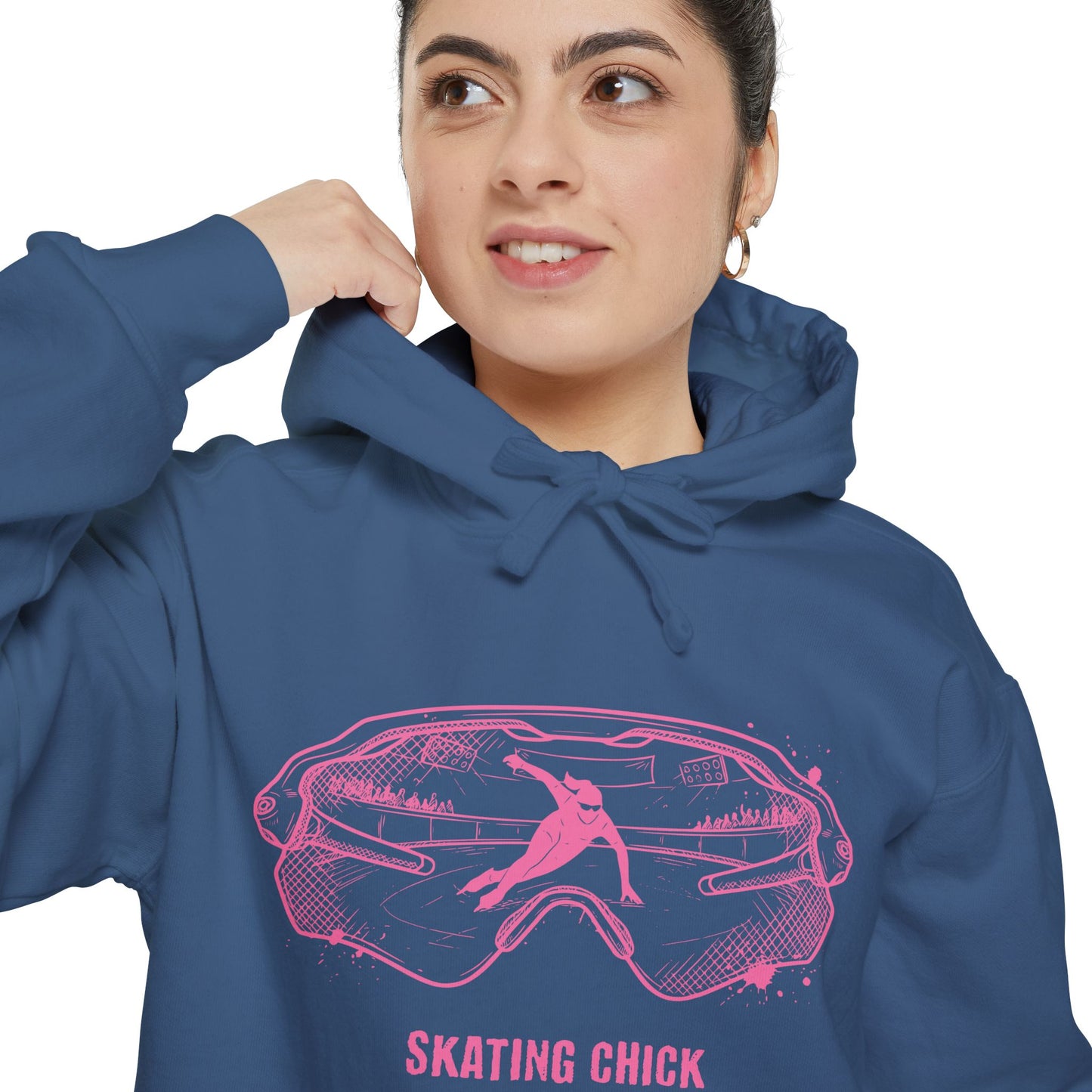 GLASSES SKATING CHICK - Speed Skater Hoodie