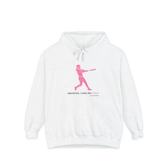 apparently i really like softball - Hoodie (pink)