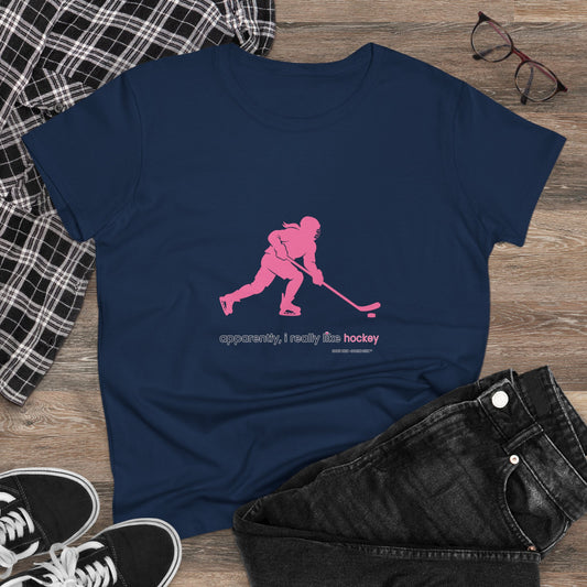 apparently, i really like hockey (pink)