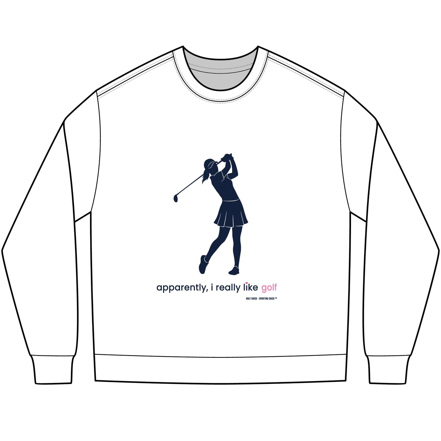 apparently, i really like golf - long sleeve (blue)