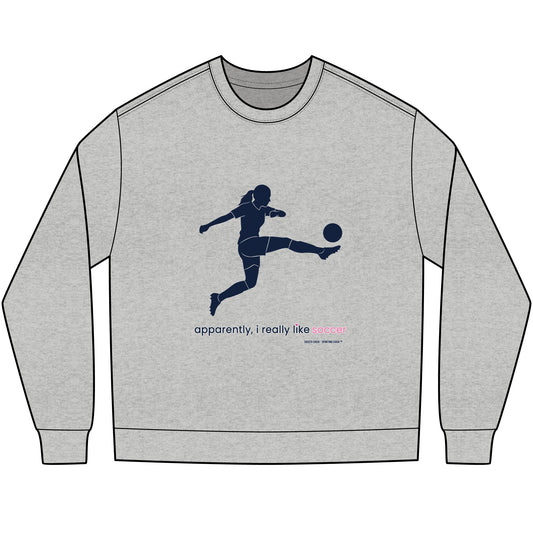 apparently, i really like soccer - long sleeve (blue)