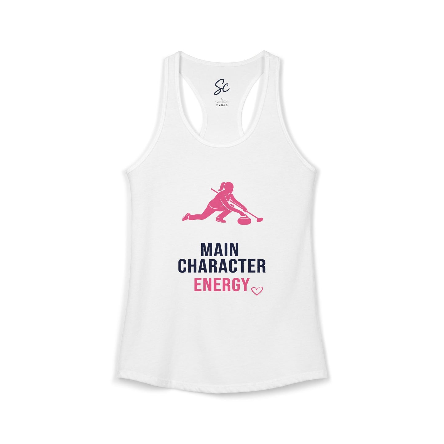 Main Character Energy - Curling Racer Back Tank