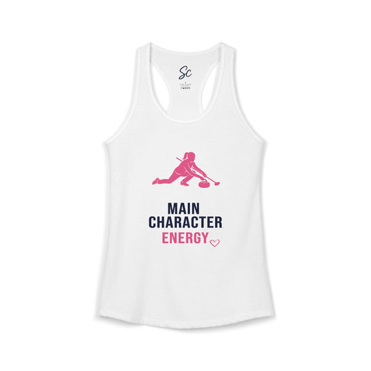 Main Character Energy - Curling Racer Back Tank