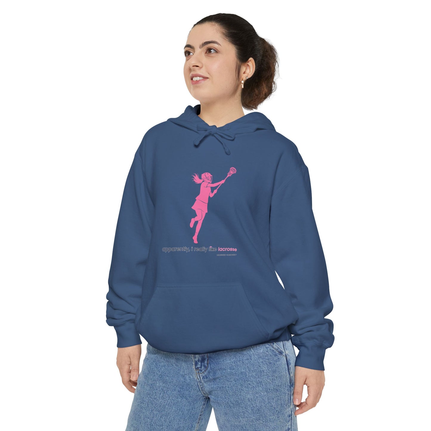 apparently i really like lacrosse - Hoodie (pink)