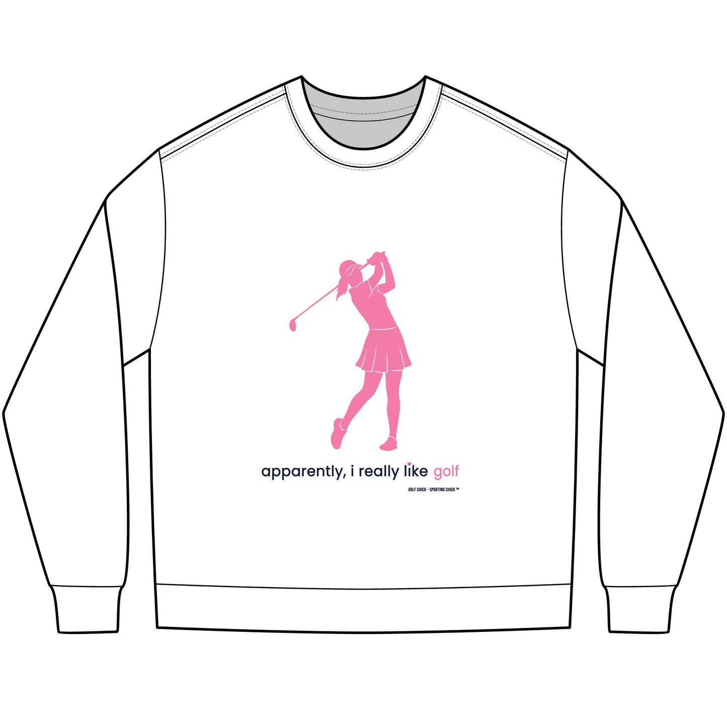 apparently, i really like golf - long sleeve (pink)