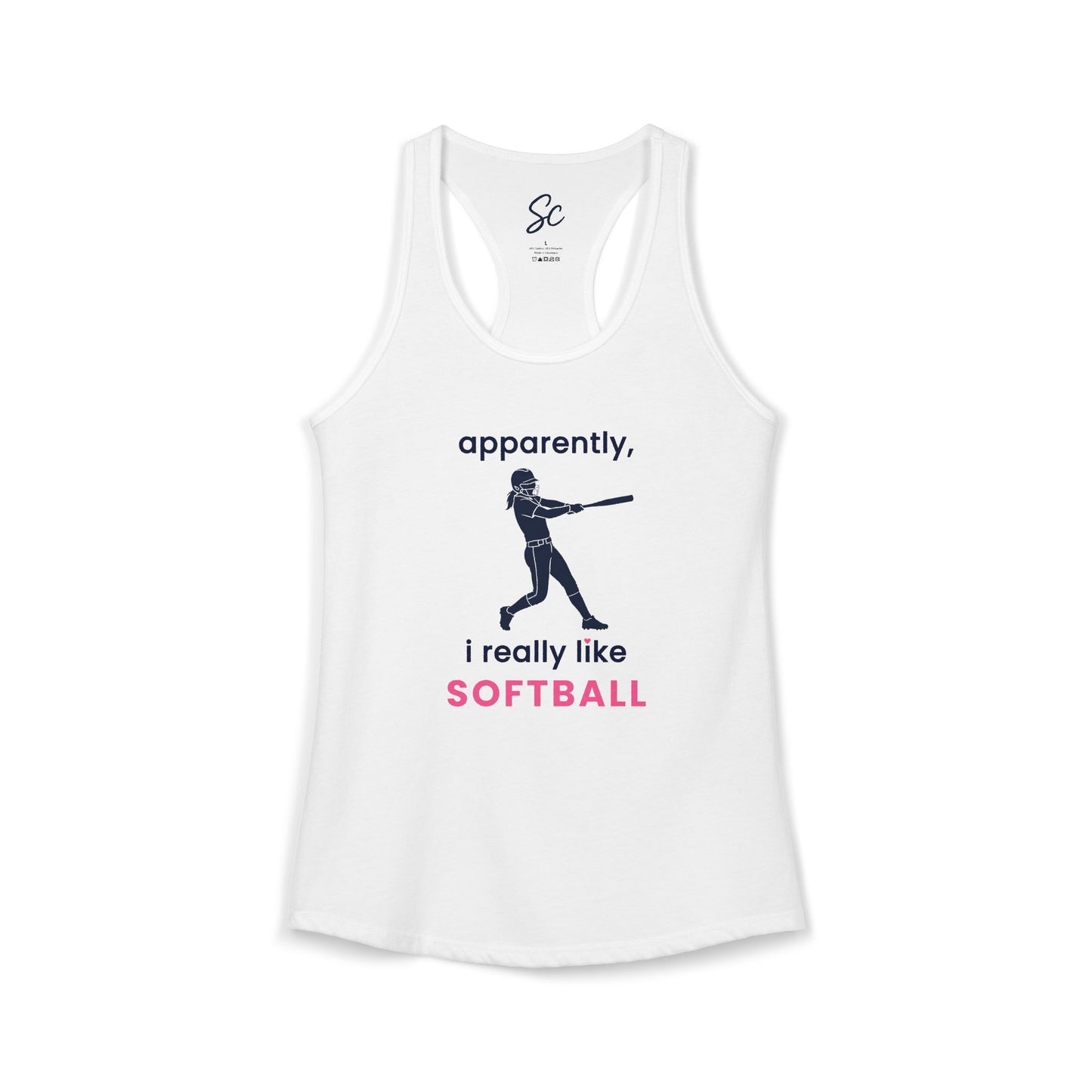 apparently, i really like softball - Softball Racer Back Tank
