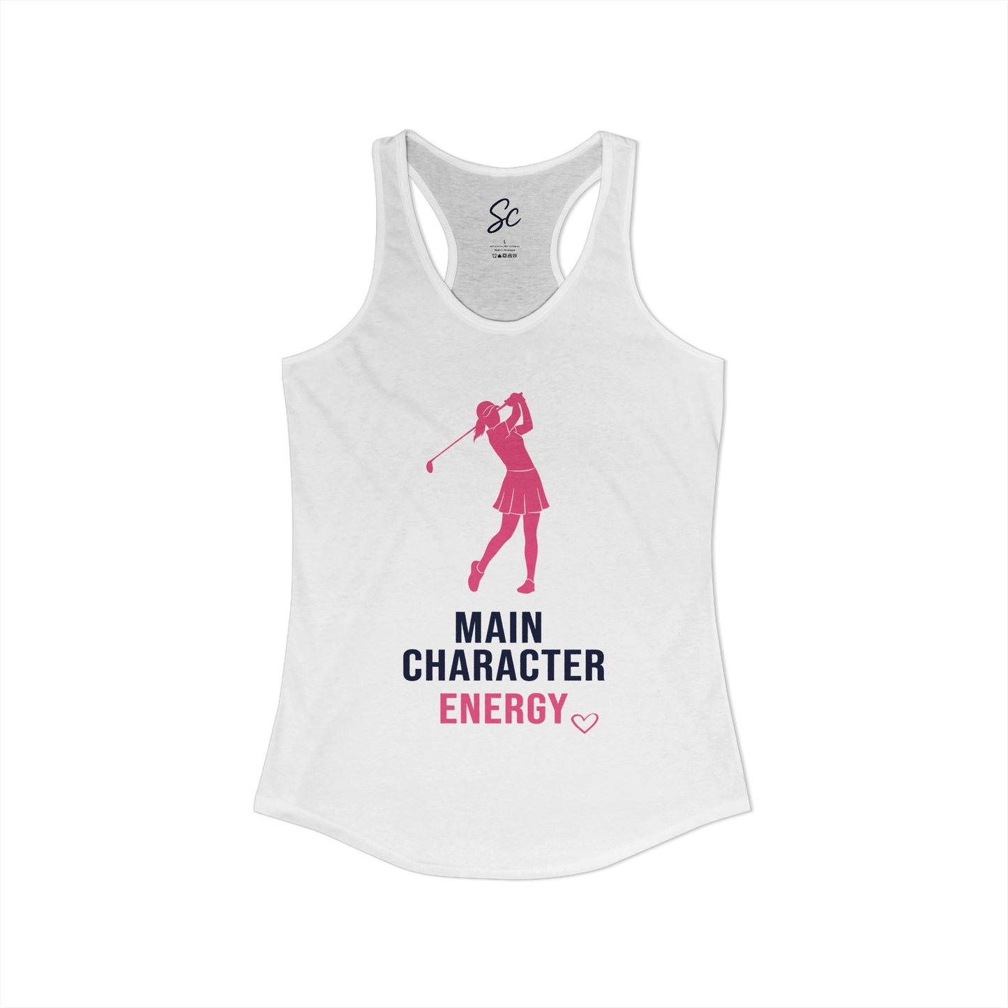 Main Character Energy - Golf Racer Back Tank