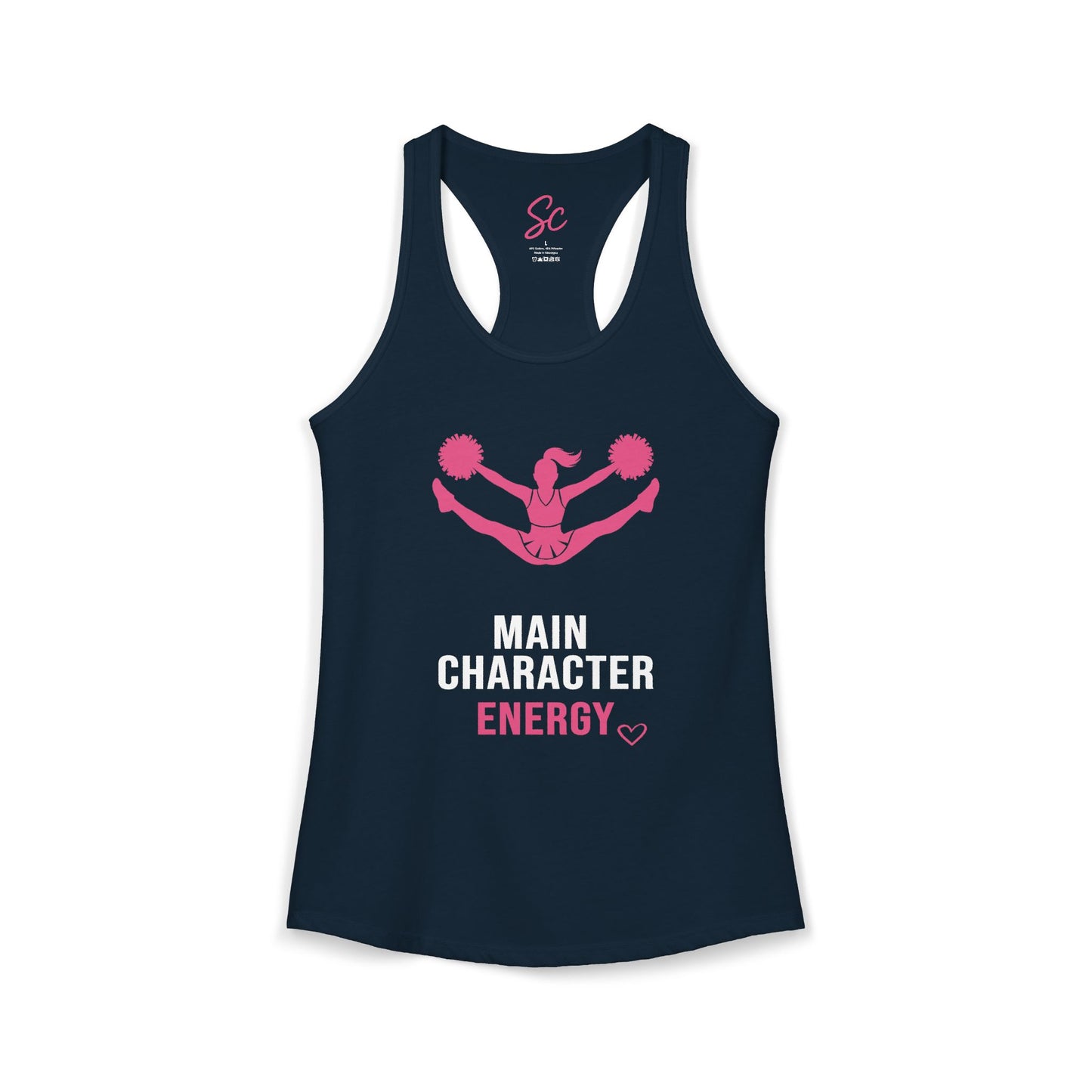 Main Character Energy - Cheer Racer Back Tank
