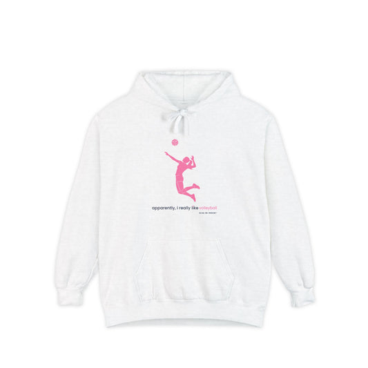 apparently i really like volleyball - Hoodie (pink)
