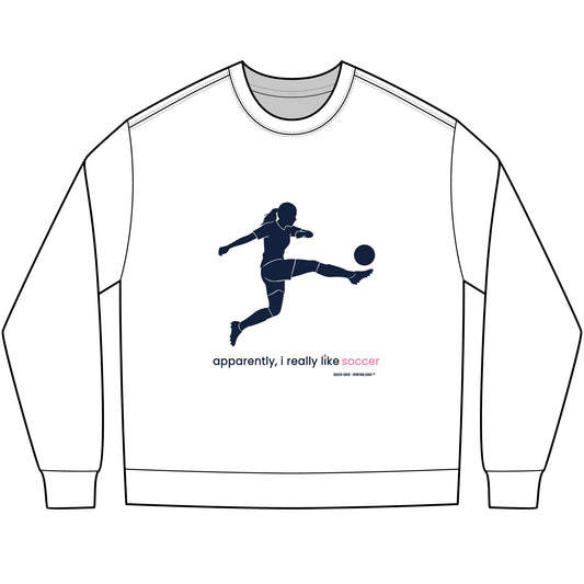 apparently, i really like soccer - long sleeve (blue)