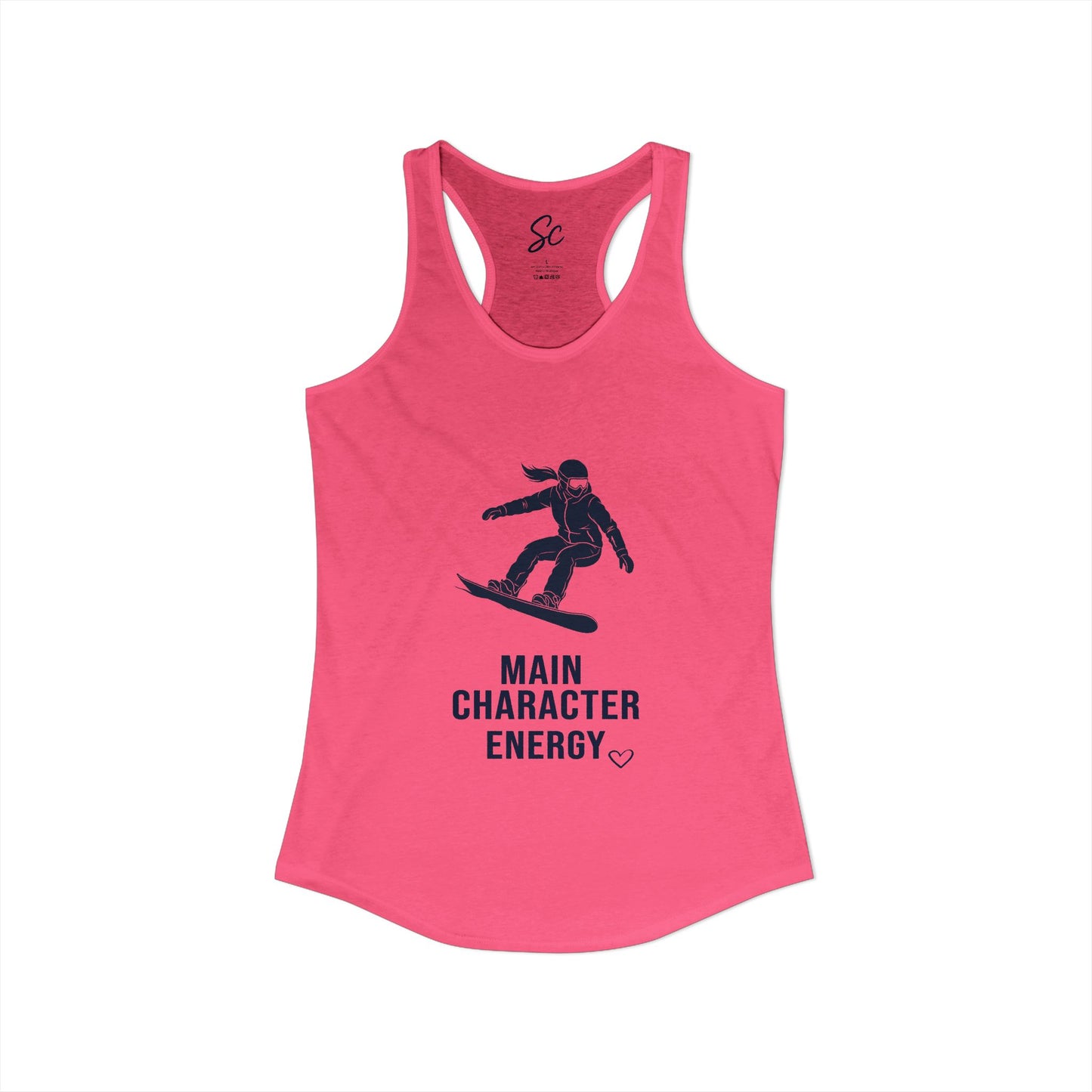 Main Character Energy - Snowboard Racer Back Tank