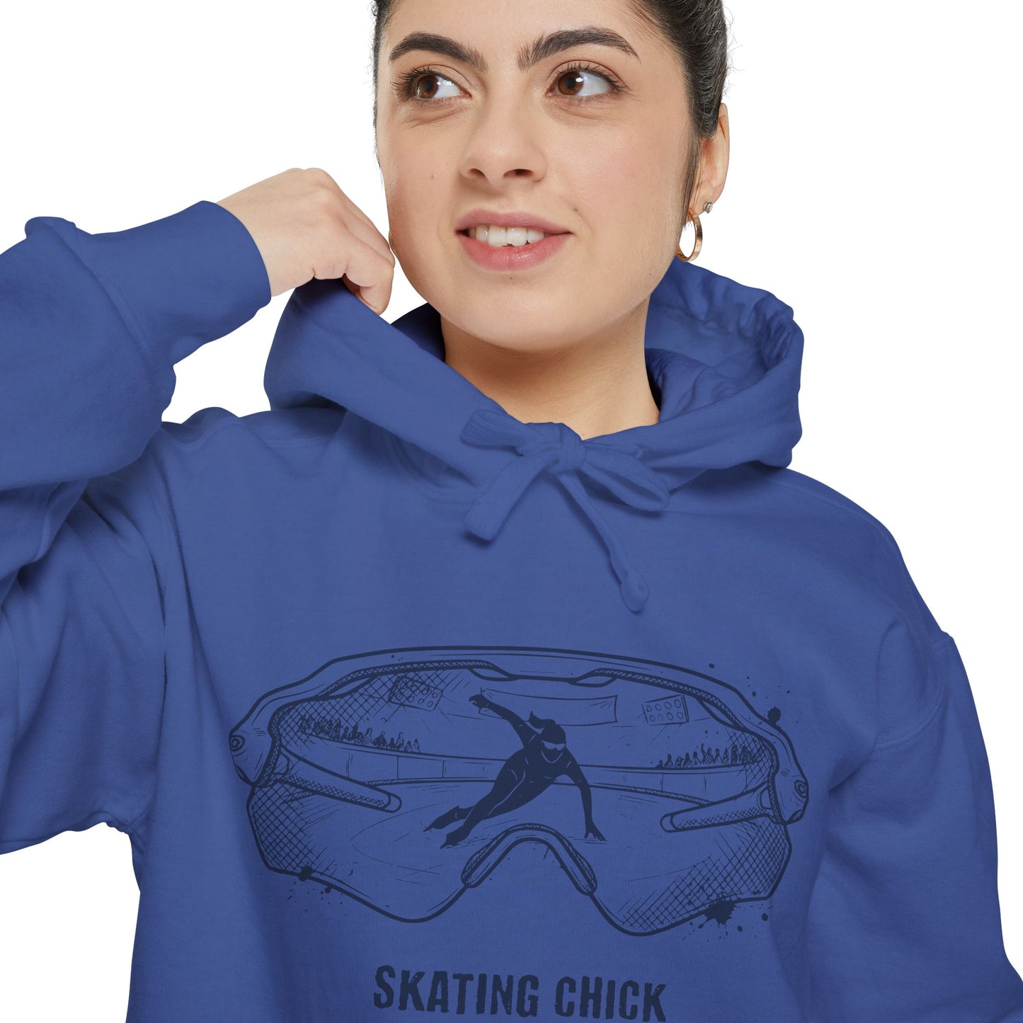 GLASSES SKATING CHICK - Speed Skater Hoodie